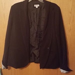 Great black blazer, blue stripe sleeve lining